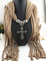 6 color muslim hijab scarf new style fashion women female lady jesus cross flower pendent scarf