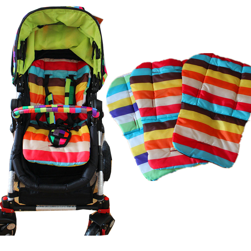 Baby stroller cushion child cart seat cushion Rainbow Strips Waterproof Baby Stroller Pad Pram Padding Liner/Car Seat Pads
