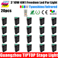 TIPTOP 20 Pack DJ Freedom Par 3x10W 4in1 RGBW LED Uplight 7500MAH Battery Powered Infrared DMX512