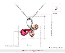 ROXI 2014 New Fashion Jewelry Rose Gold Plated Statement Colorful Butterfly crystal Necklace pendand Free Shipping