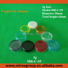 Free Shipping 200pcs/lot 3g mini nail polish oil cosmetic container jar with 9 color lids, for uv gel gelee