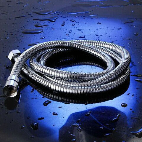 1.5 meters pumping hose hand shower hose chorm double lock 304 stainless steel shower plumbing hose nozzle shower head bathroom