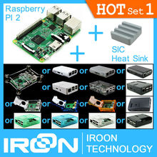 Set 1: PI + Case + SIC Heat Sink. Original Raspberry Pi 2 Model B RasPI Rasp PI Quad-core Broadcom BCM2836 1GB RAM