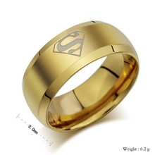 Top Quality Popular Titanium Ring SuperMen Design Ring For Men Women 3 Colors Available Tianium Steel