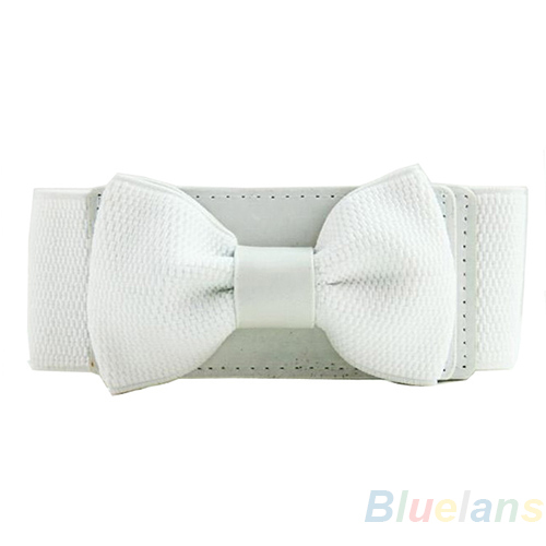 Fashion Lady Wide Elastic Stretch Bowknot Bow Tie Belt Waistband 4 Colors 09BH
