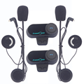 2pcs 2016 Updated Version Original BT Bluetooth Motorcycle Helmet Intercom Interphone Headset Communicator with FM Radio