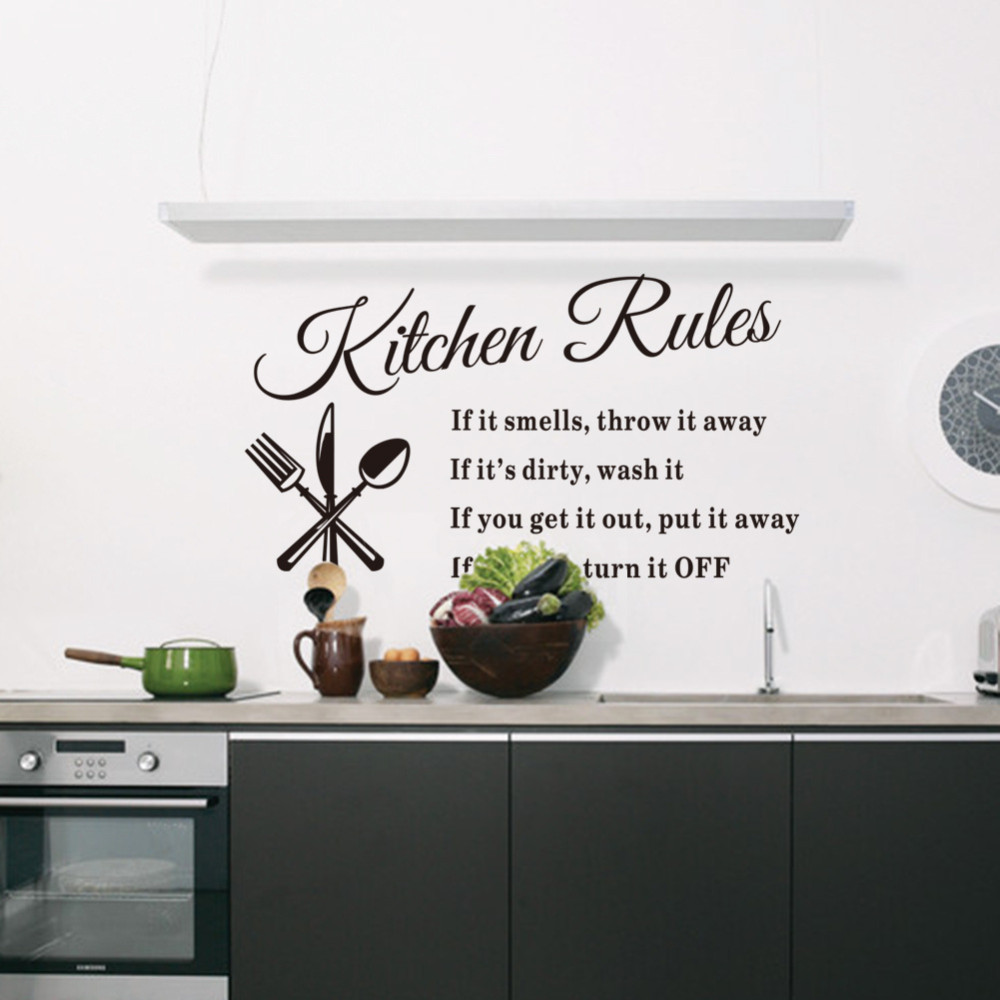 Buy house rules art words graphics pvc wall sticker wallpaper 8010 ...
