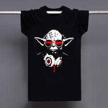 Mens Yoda Cool Dj Hip Hop Star Wars Darth Vader T Shirts Male Cotton Short Sleeve T-shirts Funny Print Tshirts Clothing