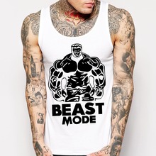 Beast Mode Gym Exercise Weigthlifting Tank Tops Men O Neck Big And Tall Size Summer Cotton Tanks Free Shipping