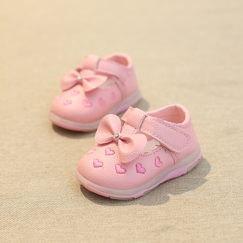 2016 the new baby shoes diamond sweet bowknot female baby toddler shoes fashion antiskid soft bottom
