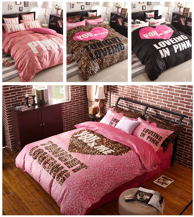 Victoria Pink Bedding Leopard Romantic Bedding Sets Teen Bedding