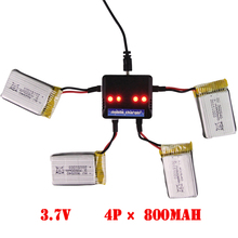 RC Quadcopter 4-port Charger for UDI U816A U818A WLtoys V929 w/ 3.7V 800mAh 25C battery for Syma X5 X5C X5HC X5HW X54HC X54HW