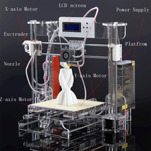 Free shipping size220*220*235mm High Quality Precision Reprap Prusa i3 DIY 3d Printer kit with16GB TFcard+1roll PLA/ABS filament