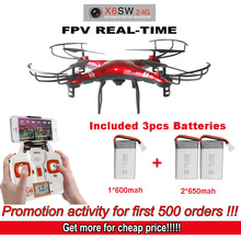 X6SW WIFI FPV RC UAV with camera Real – time Transport video RC helicopter drones quadcopter free shipping (Original packaging)
