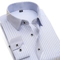 Fashion Men Casual Shirts Long Sleeve Man Dress Shirt Slim Fit Famous Brand Formal Business For