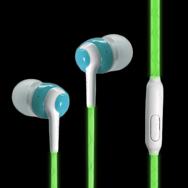 Glow In The Dark Headphones Luminous Neon Headset Flashlight Earphone