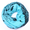 2016 scarf women Grey Blue Bird On Trees cachecol inverno viscose Infinity Scarf Loop foulard scarves