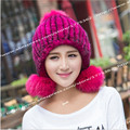 Russia 2016 Hot Sale Girls Mink Knitting Hat Autumn Winter Women Children Warm Thick Knitted Mink