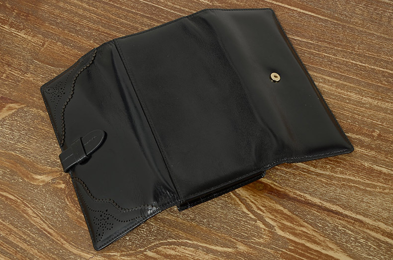 Imported Grain Leather Korea Style Burnished Leather Women's Long