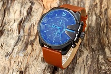 Caliente! 2015 hombres de DZ4305 pequeño papá serie Display analógico calendario del análogo de cuarzo del reloj de brown