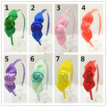 Trail order 2014 NEW 16 pcs lot baby girl Hairband With Grosgrain Ribbon Hair Bow rose