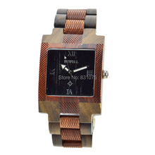 Two color mixed healthy and natural maple and sandal wood handmade cheap watch clock men watch