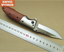 Browning DA51 cuchillo de caza de bolsillo con Red de madera 3Cr13Mov hoja de acero inoxidable cuchillos plegables tácticos para la supervivencia que acampa
