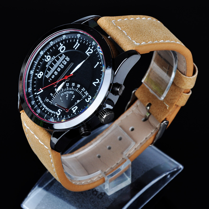 Quartz Watch 2015 PU Leather Strap Military Racing Men Watch Sports Watches Men PMPJ762 50