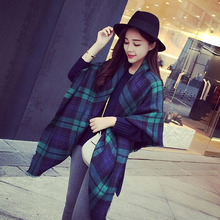 Selljimshop Lady Women Blanket Oversized Tartan Scarf Wrap Shawl Plaid Cozy Checked