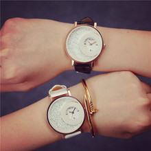Hot Sale Mxre Brand Pearl Stylish Diamond Leather Quartz Watch Wristwatch for Women Ladies Girls Black White