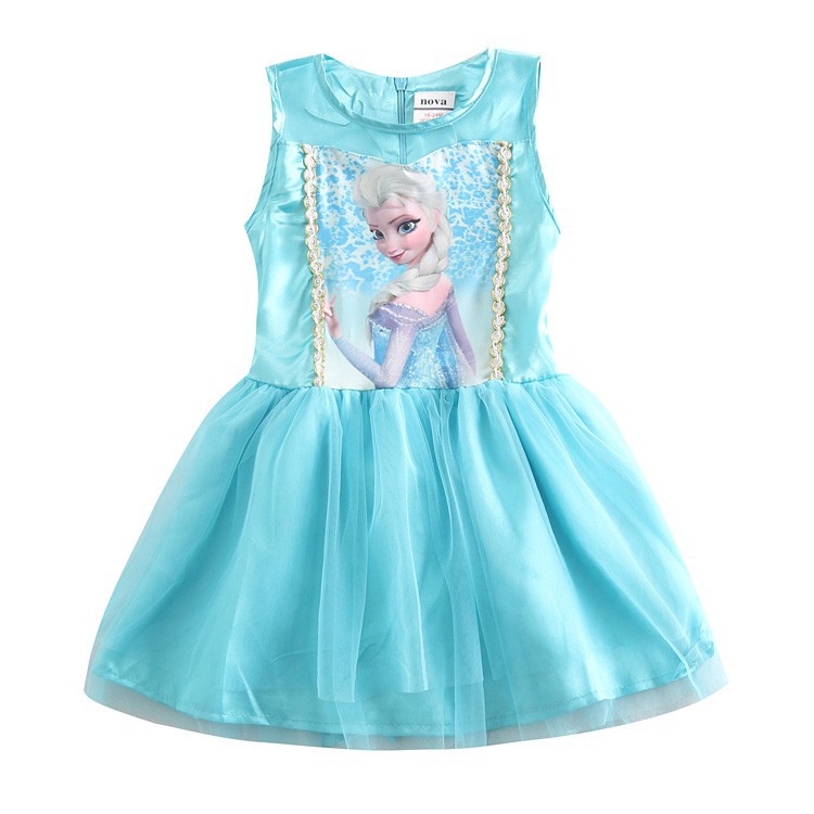 Anna elsa girl dress summer style Children Cotton Summer dress for Girls Costumes party Princess Dress Kids Clothing