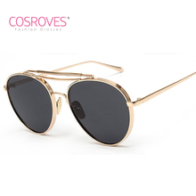 Women’s Men’s Sunglasses Oval Frame Pilot Golden Silver Leg Glasses Double-Bridge Shade Elegant Eyewear SG15036
