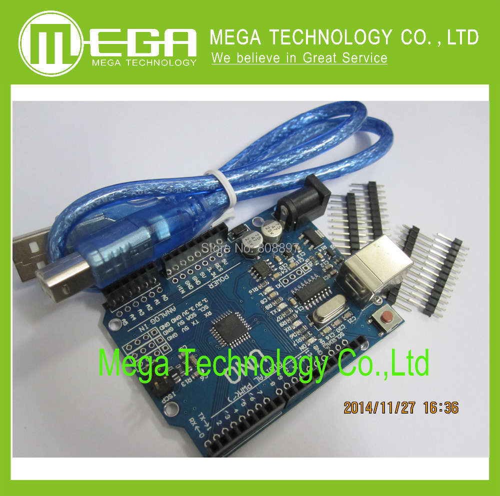 Free shipping high quality 10set/lot UNO R3 MEGA328P CH340G with usb cable (Compatible)