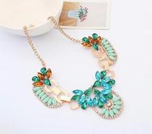 Promotion 2014 Fashion Crystal Collar Statement Necklaces Personalized Vintage Retro Choker Jewelry For Women Free Shipping