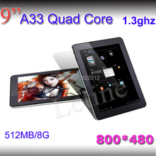 Christmas Gift HD Quad core 1024 600 512MB 8GB 1 5GHZ A33 9inch Tablet pcs dual