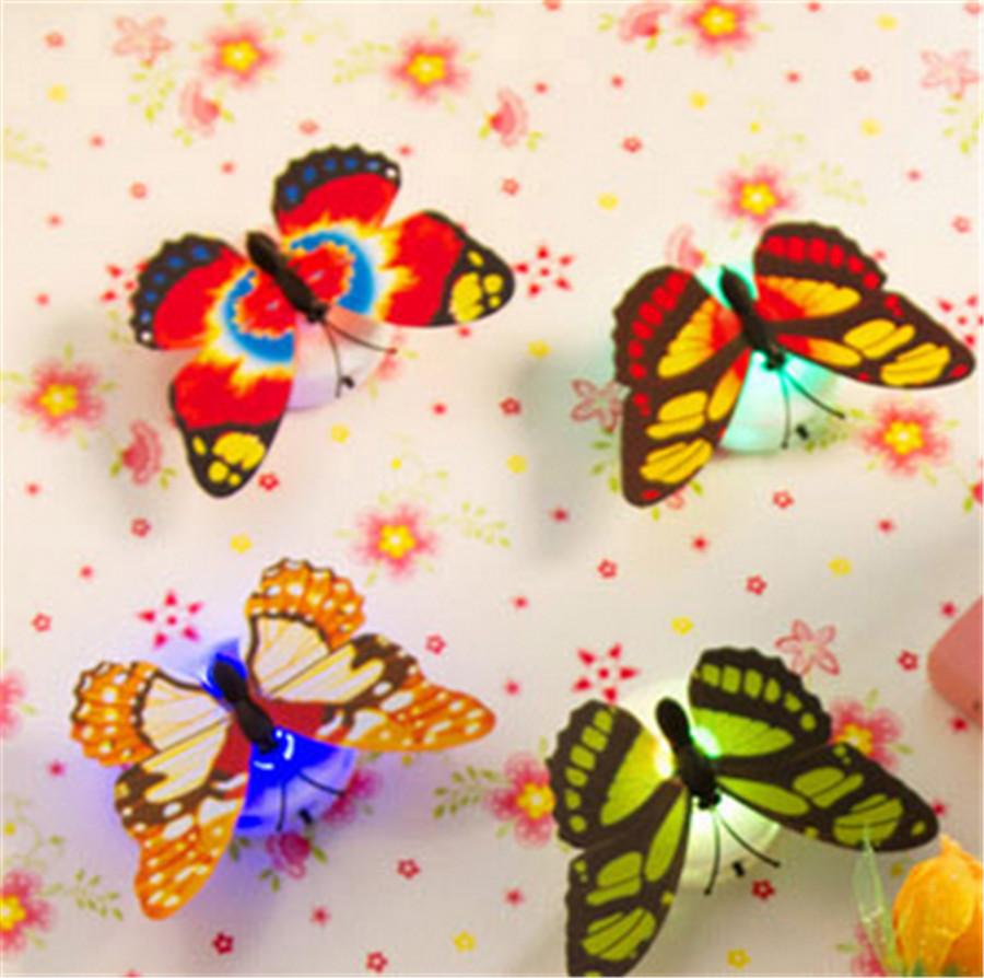 1pc Butterfly LED 7 Color Changing Decor Night Party Light Christmas Lamp Xmas Colorful Baby Bedside Lamp Night Light