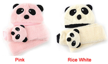 Winter Baby Girl Boy Warm Cute Panda style Hat Cap Beanie Scarf Set 4 Colors