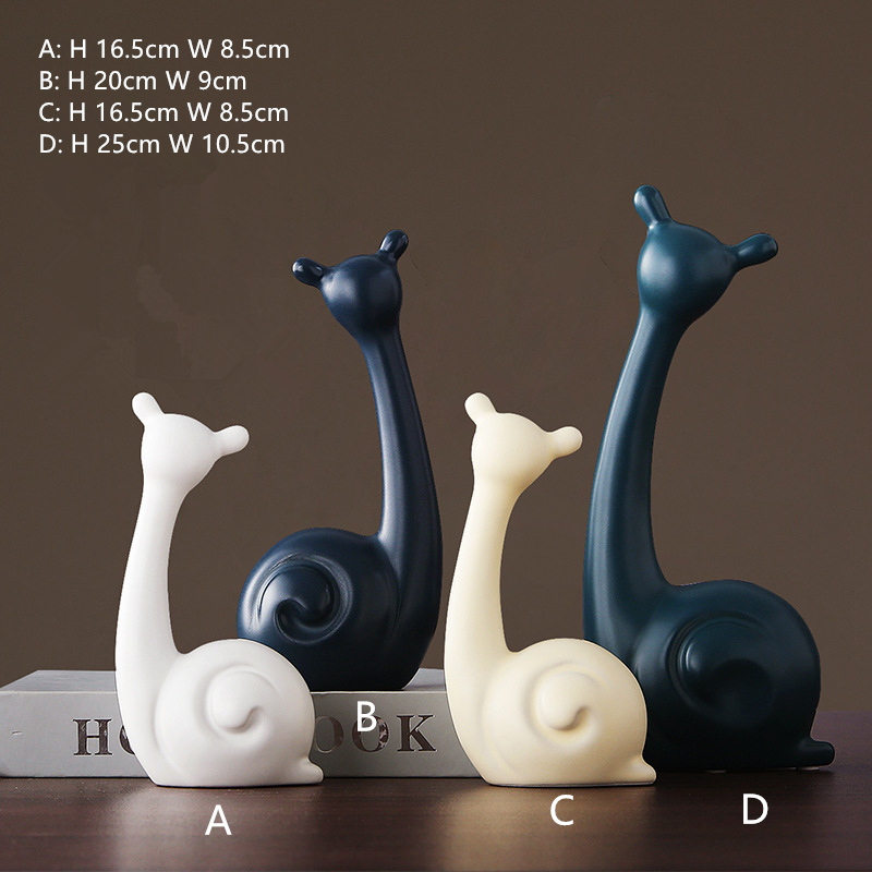 Nordic Keramik Schnecke Elefanten Deer Giraffe Ornamente Tier Modell