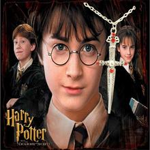2015 Free Shipping Europe America Popular Accessories Gryffindor Sword Rhinestone Cross Chain Pendant Necklace For Women Hot!!!