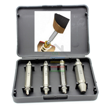 New 4pcs/set Double Ended Damaged Screw Extractor Broken Breakage Head Wood Bolts Remover Extract Drill Bit With Case