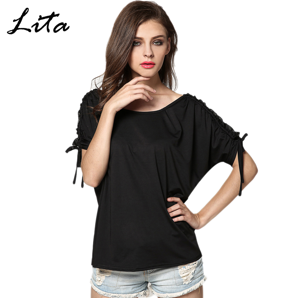 2015 Hot Selling Fashion Women Summer Lady T shirts Short Sleeve Solid Loose Cool Casual T