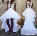 Short Front Long Back Elegant Prom Dresses Long Vestidos Largos De Noche Appliques White High Low