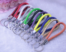 High-grade cow leather cord Leather Knitted Keychain creative Car Key ring wholesale Free Shipping