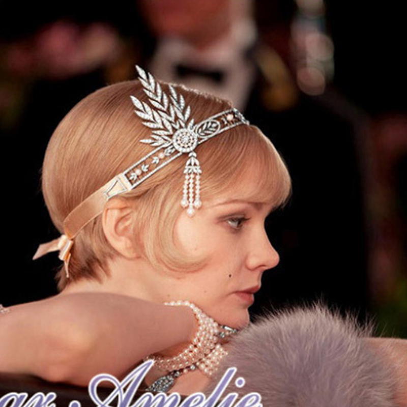1920 s Flapper Great Gatsby Daisy Alloy Diamante Headband Accessories Bridal Wedding Tiara