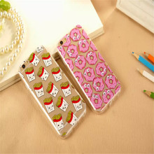 Soft TPU 3D Cute Cartoon Eyes Move Mouse Cat French fries banana Popcorn Phone Case For iphone 6 6s 6 Plus Cover Back