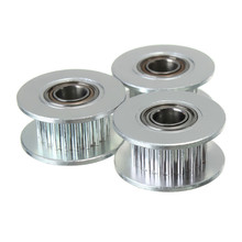 3pcs/lot GT2 Timing Belt Idler Pulley ( 20 teeth ) 20T Aluminum Bore 5mm With Bearing For 3D Printer Accessories Belt Width 6mm