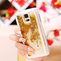 Flowing Quicksand Case for Samsung S5 Glitter Shiny Star Transparent Clear Hard Back Cover Funny Phone