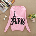 New fashion Women Long Sleeve Paris Tower Printed Pullover Sweatshirts