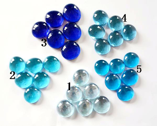 Blue Glass Beads 60 Pcs Craft Gift Mixed Color Pebbles Stones For