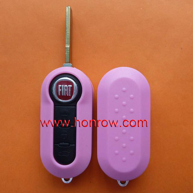 New Product - Fiat 3 button flip remotekey blank (Pink Color)